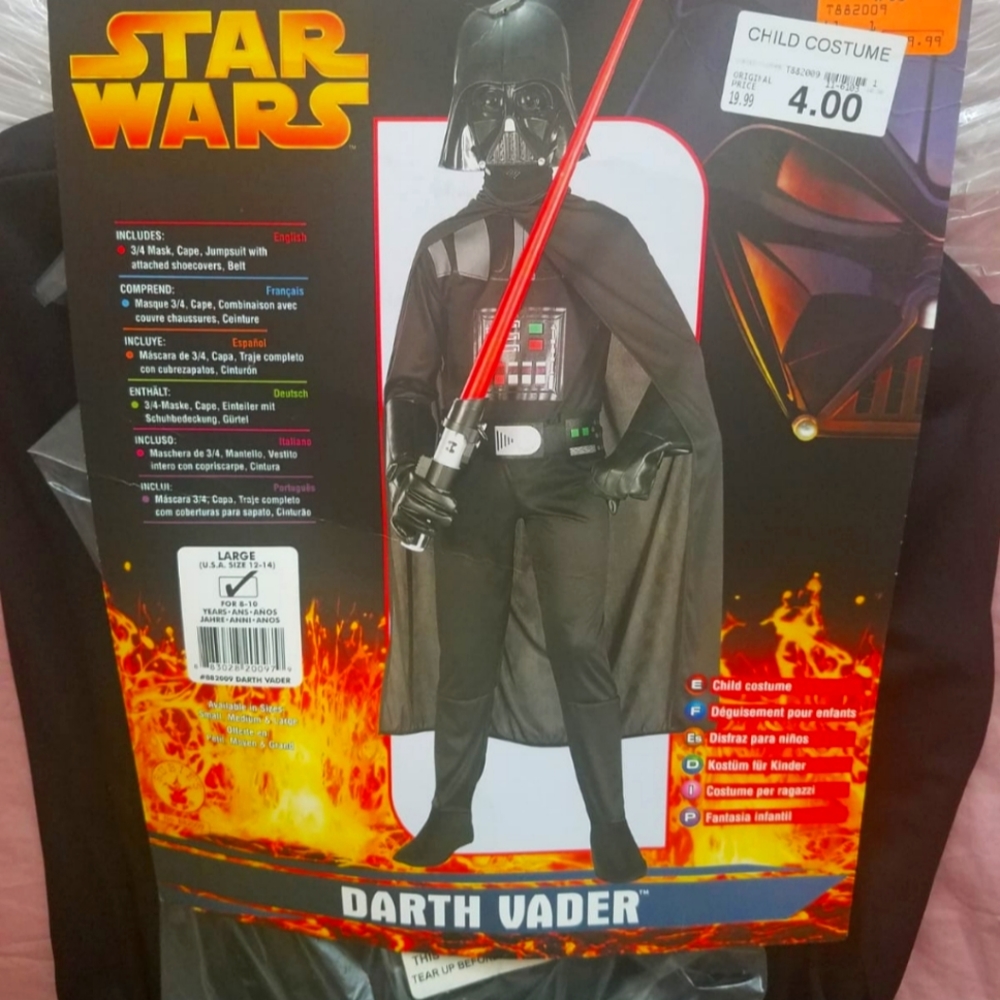 Vintage Darth Vader Halloween costume, mask included